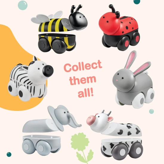 Magnetická zvířátka Magimals Wheely – hračka Zebra a Slon na kolečkách s magnetickými částmi