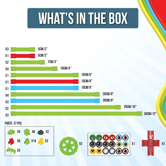 Spaghetteez Kreativní stavebnice Spaghetteez 64 ks Spoj, ohýbej a tvor s flexibilní stavebnicí Spaghetteez.