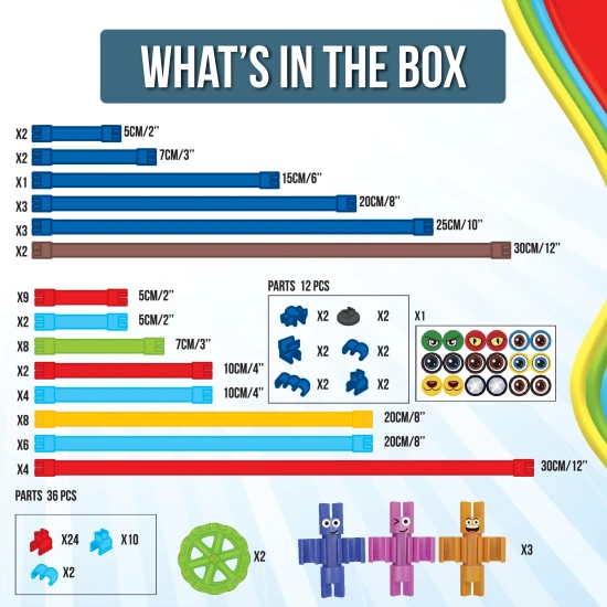 Spaghetteez Kreativní stavebnice Spaghetteez 100 ks Spoj, ohýbej a tvor s flexibilní stavebnicí Spaghetteez.