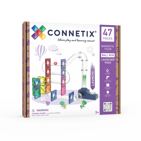 Connetix Magnetická stavebnice Ball Run Launcher Pack 47 dílů Connetix Magnetická stavebnice Ball Run Launcher Pack 47 dílů