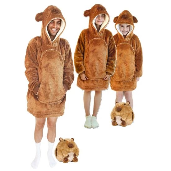 Cozy Noxxiez Hřejivý plyšový polštář 3 v 1 Kapybara Cozy Noxxiez Hřejivý plyšový polštář 3 v 1 Kapybara