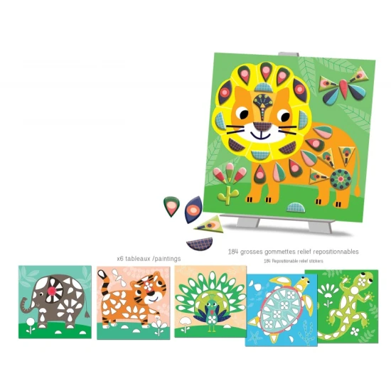 Créa Lign Tvoření s nálepkami Na savaně 3+ Kreativní sada pro děti Tvoření s nálepkami Na savaně 3+