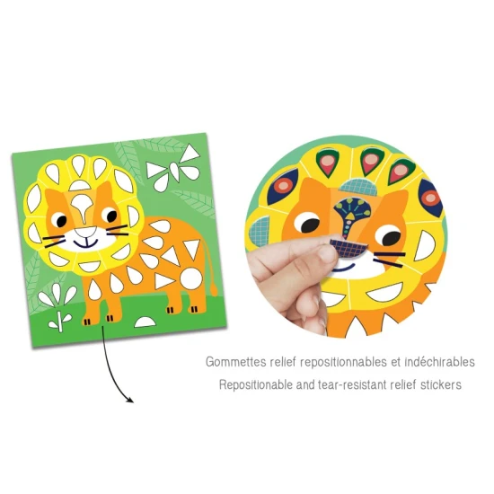 Créa Lign Tvoření s nálepkami Na savaně 3+ Kreativní sada pro děti Tvoření s nálepkami Na savaně 3+