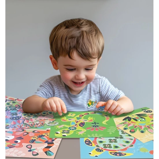 Créa Lign Tvoření s nálepkami Na savaně 3+ Kreativní sada pro děti Tvoření s nálepkami Na savaně 3+