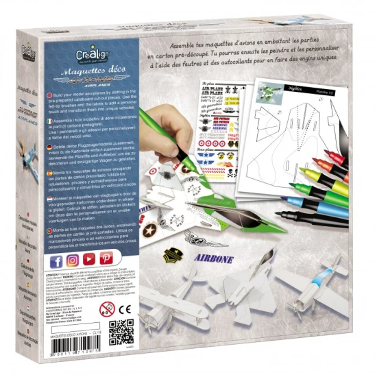 Kreativní sada pro děti Papírové 3D modely Letadla Crea Lign
