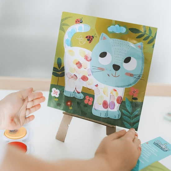 Créa Lign Malování prstovými barvami Domácí zvířátka 3+ Kreativní sada pro děti Prstové barvy Domácí zvířata