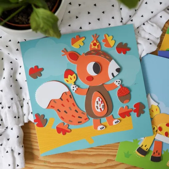 Kreativní sada pro děti Pěnová mozaika Lesní zvířata Crea Lign