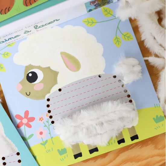 Kreativní sada pro děti Provlékací obrázky Huňatá zvířátka 3+ od Crea Lign.