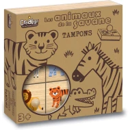 Dřevěná razítka s držákem Savana 9 ks