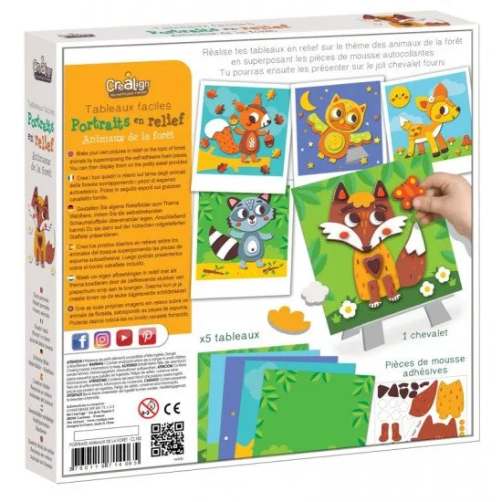 Kreativní sada pro děti Pěnová mozaika Lesní zvířata Crea Lign