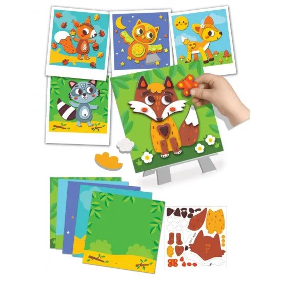 Kreativní sada pro děti Pěnová mozaika Lesní zvířata Crea Lign