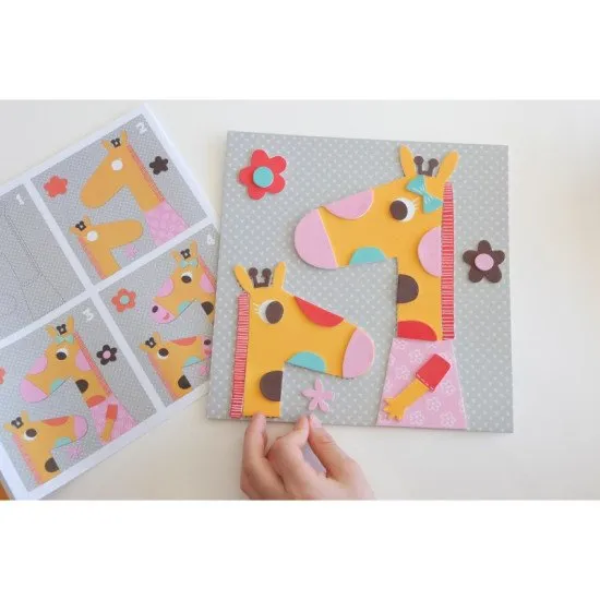 Créa Lign Pěnové obrázky Zvířátka ze savany 3+ Kreativní sada pro děti Pěnová mozaika Zvířata ze savany Crea Lign