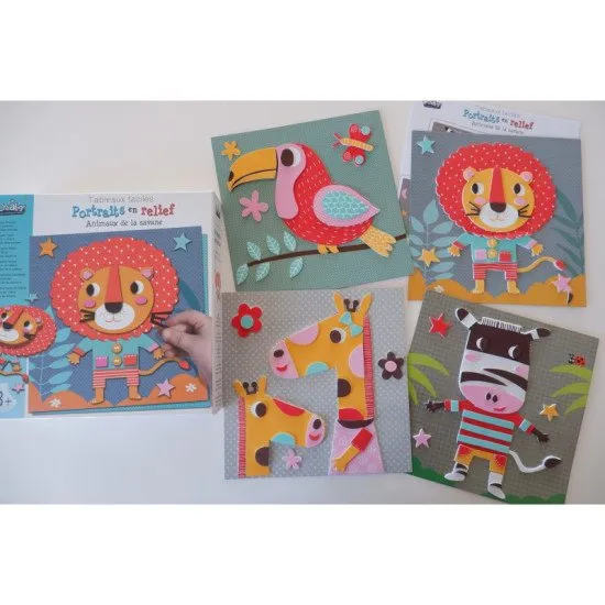 Créa Lign Pěnové obrázky Zvířátka ze savany 3+ Kreativní sada pro děti Pěnová mozaika Zvířata ze savany Crea Lign