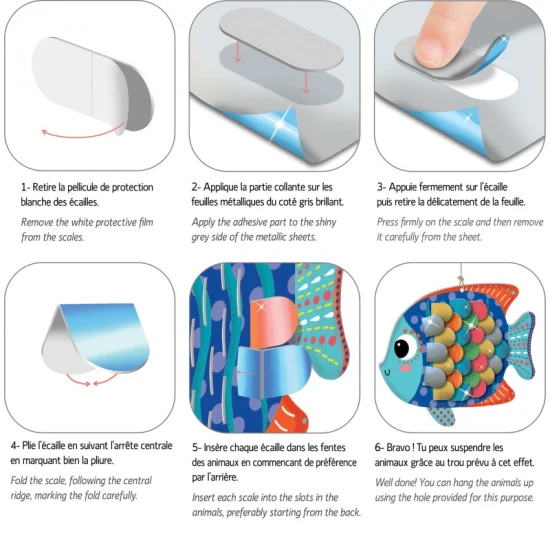 Kreativní sada pro děti Tvoření se šupinami Mořské tvory Crea Lign