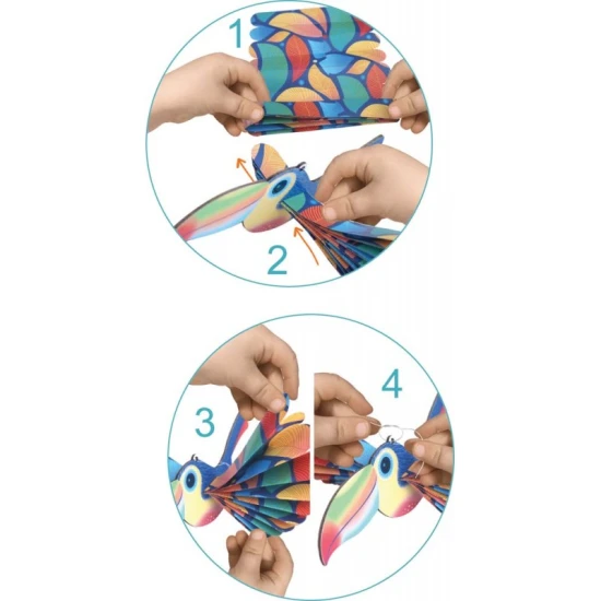 Kreativní sada pro děti Tvoření z papíru Exotičtí ptáci Crea Lign