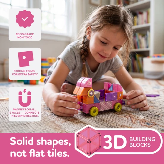 Magnetické kostky Cubo Clics Princess set 62 ks