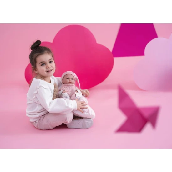 Miminko bez zvuku s vinylovým tělem, 35 cm, ručně vyrobené ve Španělsku, detailní zpracování, ideální pro koupání.