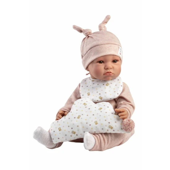 Interaktivní mluvící miminko Llorens 45 cm s realistickými zvuky „mama“ a „papa“.