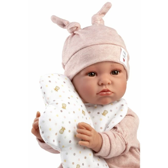 Interaktivní mluvící miminko Llorens 45 cm s realistickými zvuky „mama“ a „papa“.