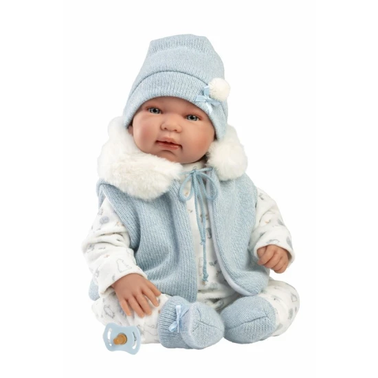 Interaktivní mluvící miminko Llorens 44 cm s realistickými zvuky "mama" a "papa".