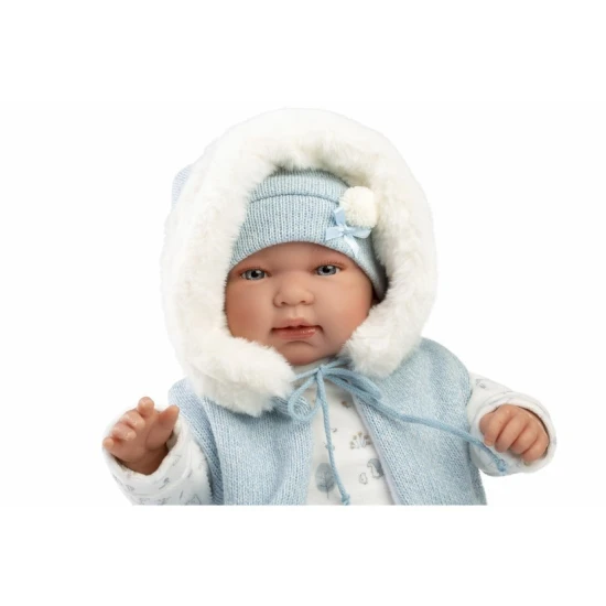 Interaktivní mluvící miminko Llorens 44 cm s realistickými zvuky "mama" a "papa".