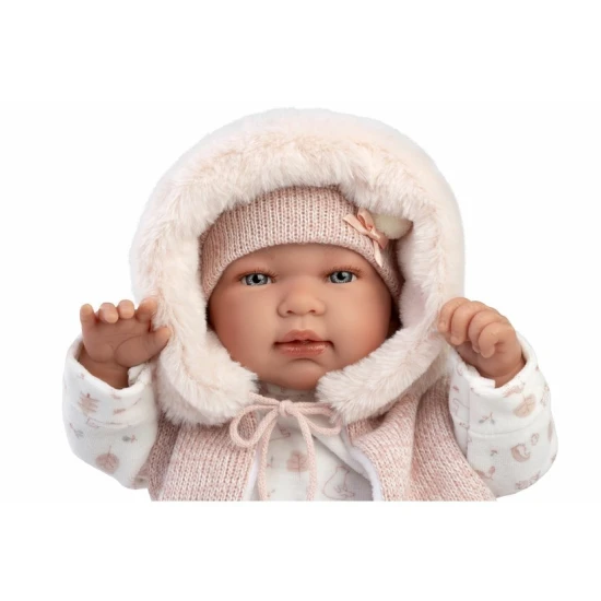 Interaktivní mluvící miminko Llorens 44 cm s realistickými zvuky "mama" a "papa".