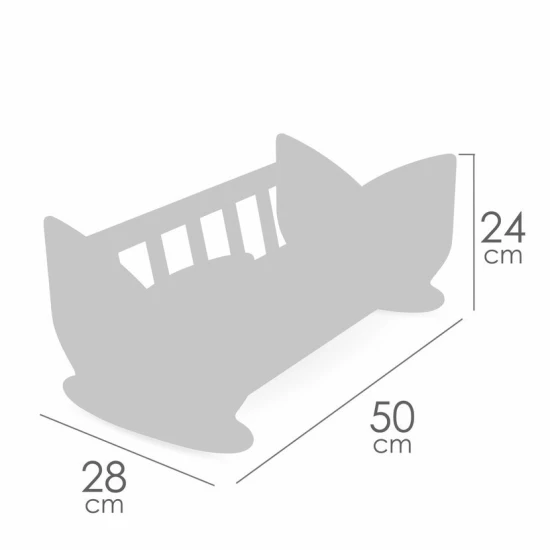 Dřevěná kolébka pro panenky Tulipe DeCuevas s pastelovým designem a motivem tulipánů