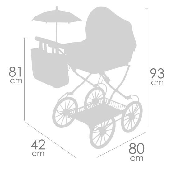 Skládací kočárek pro panenky s taškou a doplňky DeCuevas Botanic 2026 81 cm