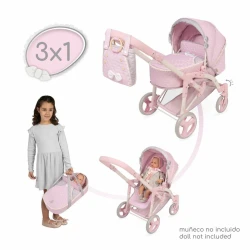 Skládací kočárek pro panenky 3v1 s přenosnou taškou DeCuevas Sophie 75 cm