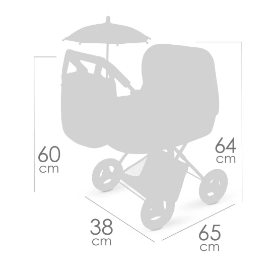 Skládací kočárek pro panenky se slunečníkem a taškou DeCuevas Honey 2026 60 cm