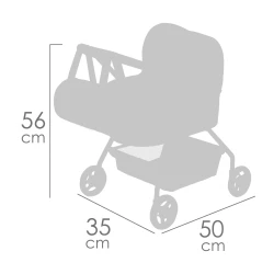 Můj první kočárek pro panenky s taškou DeCuevas GALA 56 cm