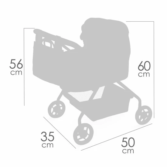 Můj první kočárek pro panenky DeCuevas 86075 s taškou z kolekce Sophie 2025 v jemných pastelových barvách.