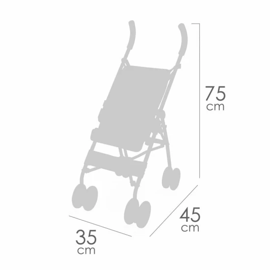 DeCuevas Capriccio 2025 skládací kočárek pro panenky v mentolové barvě s taškou a slunečníkem, výška 60 cm