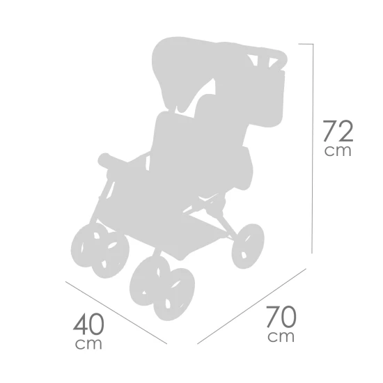 Kočárek pro dvojčata panenky s taškou DeCuevas Botanic 2026 72 cm