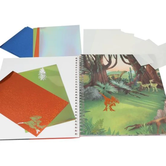 Dino World Omalovánka Stick & Shine se samolepkami a třpytivými fóliemi