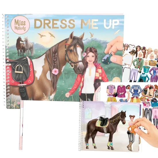 Depesche Miss Melody Kreativní samolepková kniha Dress Me Up DP-13744 s koňmi