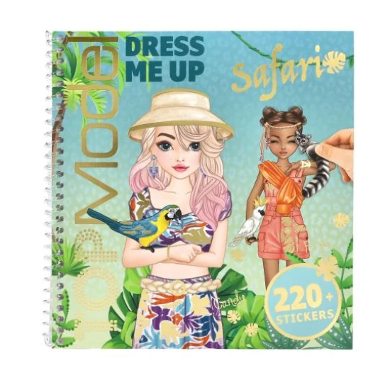 Depesche TOPModel Kreativní samolepkový sešit Dress Me Up Safari DP-13831