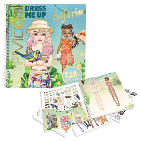 Depesche TOPModel Kreativní samolepkový sešit Dress Me Up Safari DP-13831