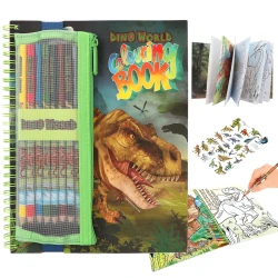 Omalovánka s pastelkami v obalu Dino World