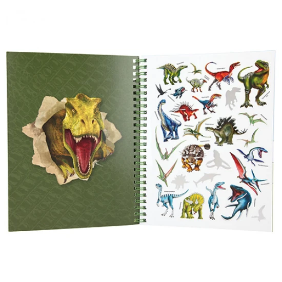 Omalovánka se samolepkami Dino World