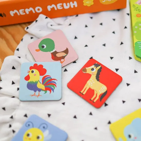 Zvukové pexeso výborná hra pro trénování paměti našich nejmenších. Snaž se zapamatovat, jaký zvuk je přiřazen ke kterému tlačítku a rozmístění kartiček se zvířátky.