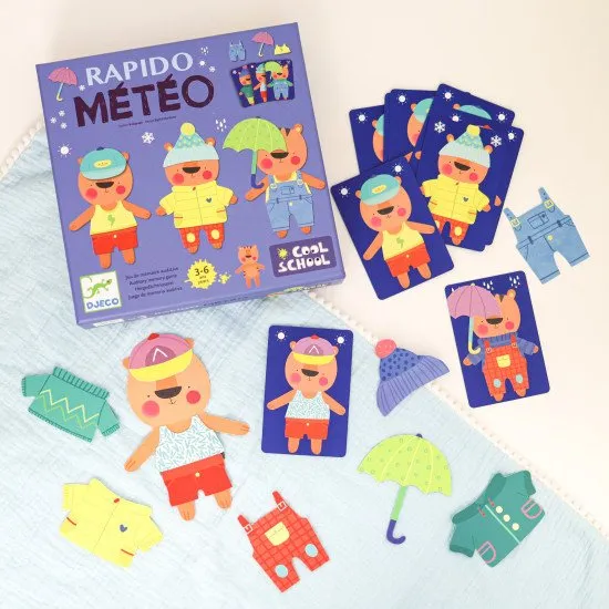 Hra Rapido Meteo. kde hráči soutěží v tom, kdo dříve oblékne svého tygra podle toho, jak si zapamatoval instrukce od spoluhráče. 