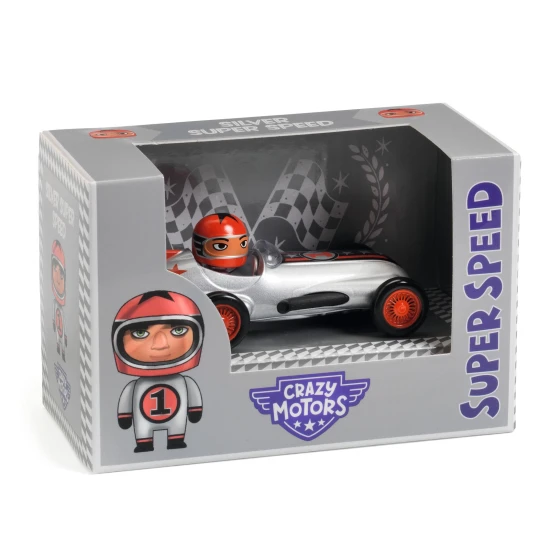 Kovové autíčko Crazy Motors Silver Super Speed Kovové autíčko Crazy Motors Silver Super Speed – Djeco DJ05453