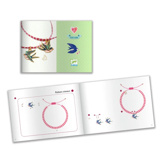 Ptáčci na stužkách: 2 náramky stužkové s přívěsky