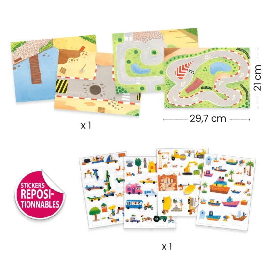 Zvedací odnímatelné samolepky Vozidla