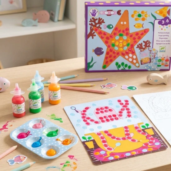 Malování prsty Bodíky a rybičky