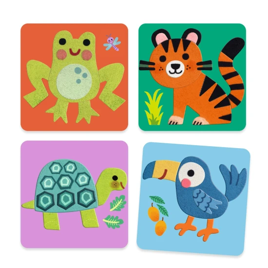 Plstěné obrázky Měkká zvířátka