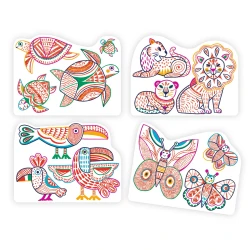 Magické vybarvování pastelkou Rodinky z divočiny