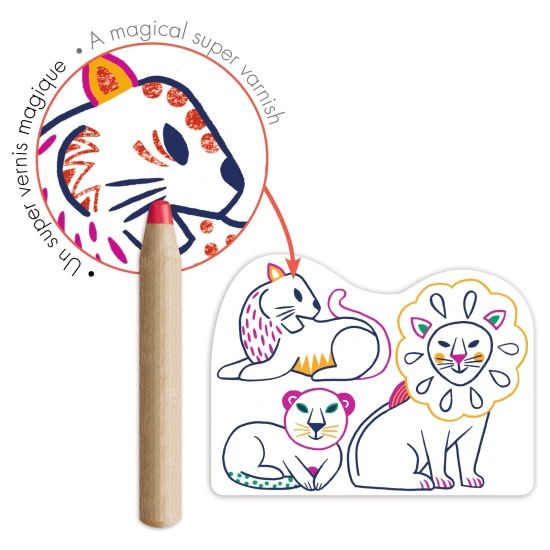 Magické vybarvování pastelkou Rodinky z divočiny