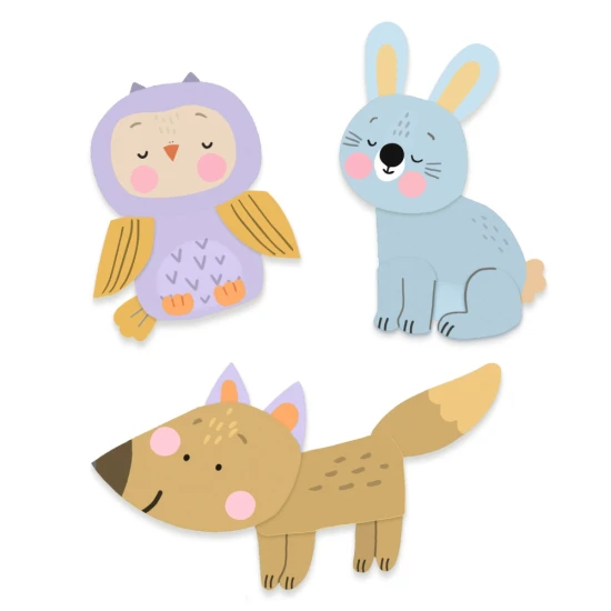 Djeco Ufúlená zábava – malování s prsty, dětské ruce v barvě, tvorba zvířátek